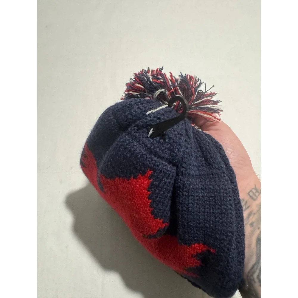 Canadian Maple Leaf Beanie w/Fuzzy Ball on Top, NWOT